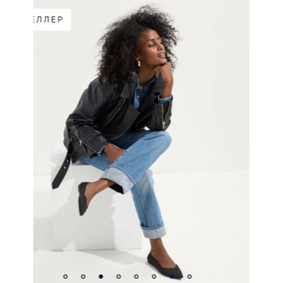 Rothy’s “THE POINT” Black Knitted Pointed Toe Slip On Flats Women’s Size 9 W - Picture 12 of 14